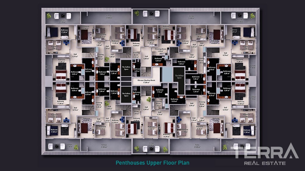 Appartements de Luxe Avec Espaces Communs Proche de la Mer à Alanya - 7839