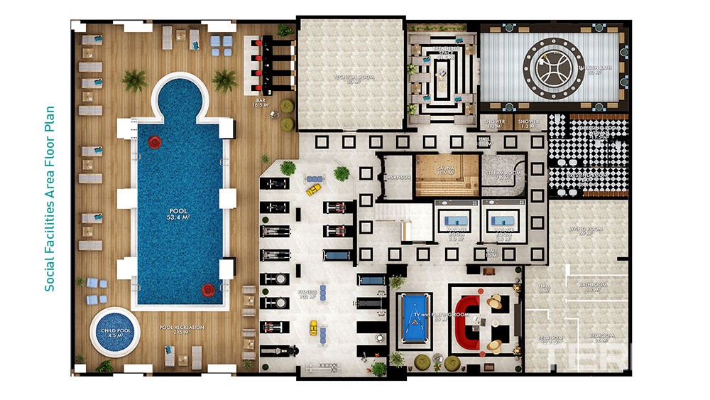 Appartements de Luxe Avec Espaces Communs Proche de la Mer à Alanya - 7841
