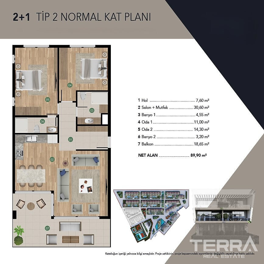 Aydın, Kuşadası'nda Satılık Deniz Manzaralı Daireler - 131257