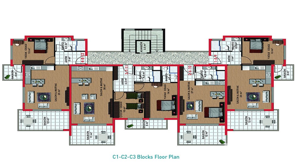 Myra Park Apartments in Kestel, Alanya - 8071