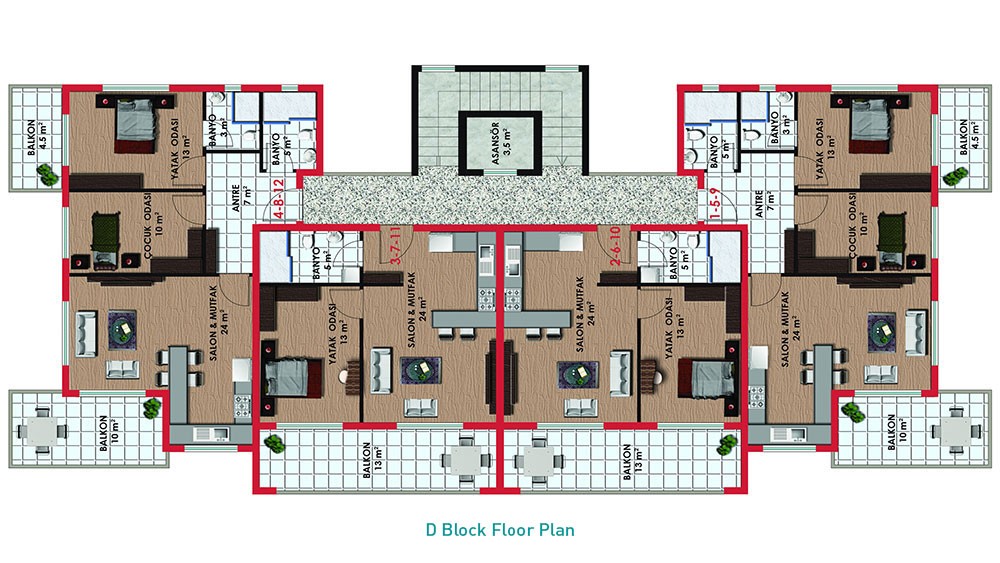 Myra Park Apartments in Kestel, Alanya - 8078