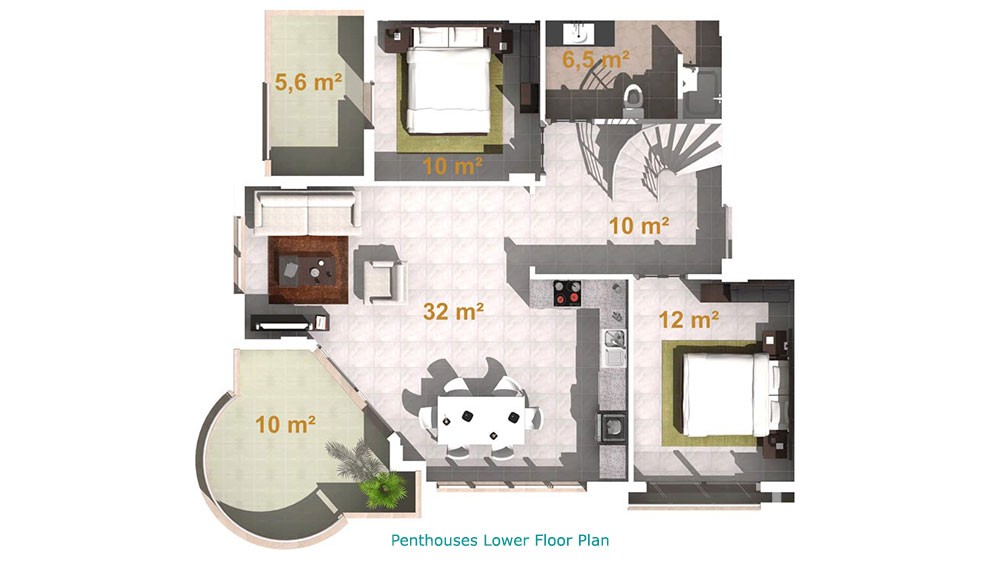 Uygun Cleopatra III: Sea View Flats 500 m from the Cleopatra Beach - 8384