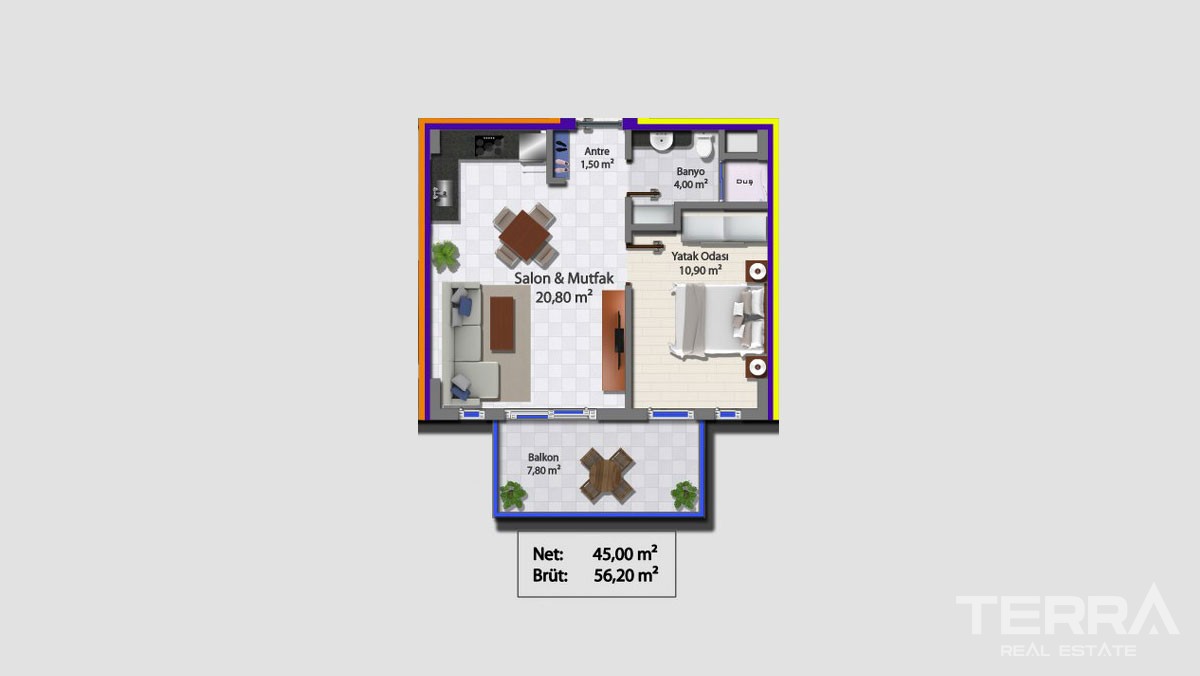 Sea Front New Apartments for Sale in Alanya Mahmutlar - 12050