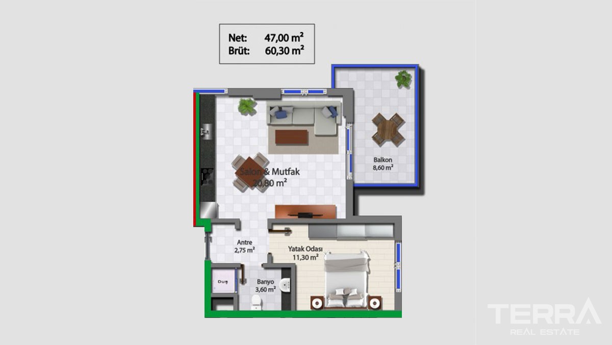 Sea Front New Apartments for Sale in Alanya Mahmutlar - 12053
