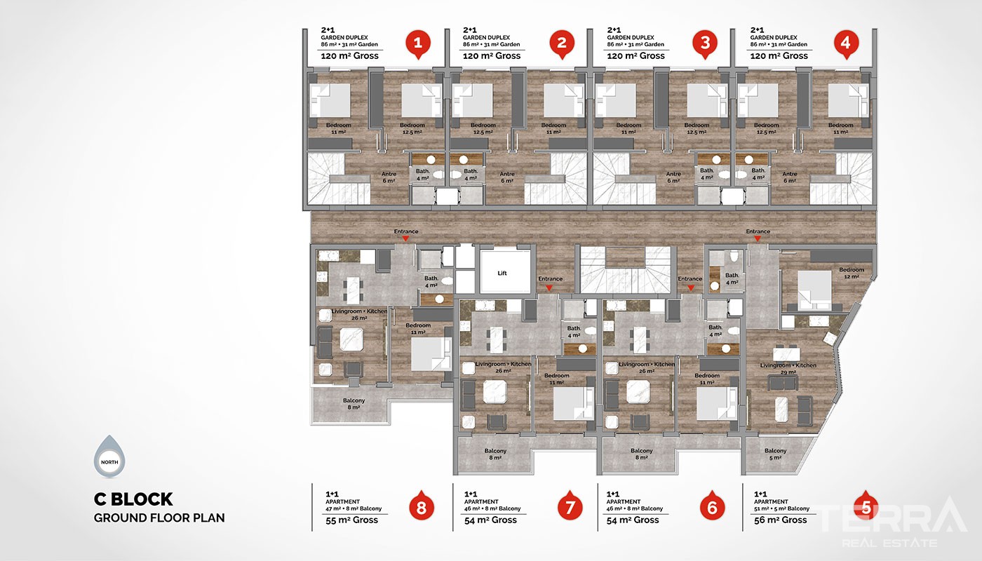 Luxury Apartments for Sale in Alanya City Center – C-Lounge Cleopatra - 12595