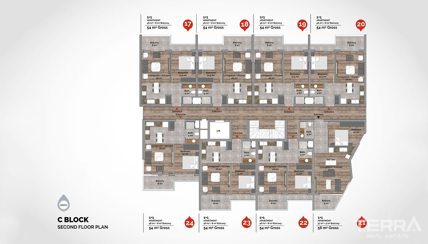 Luxury Apartments for Sale in Alanya City Center – C-Lounge Cleopatra - 12597