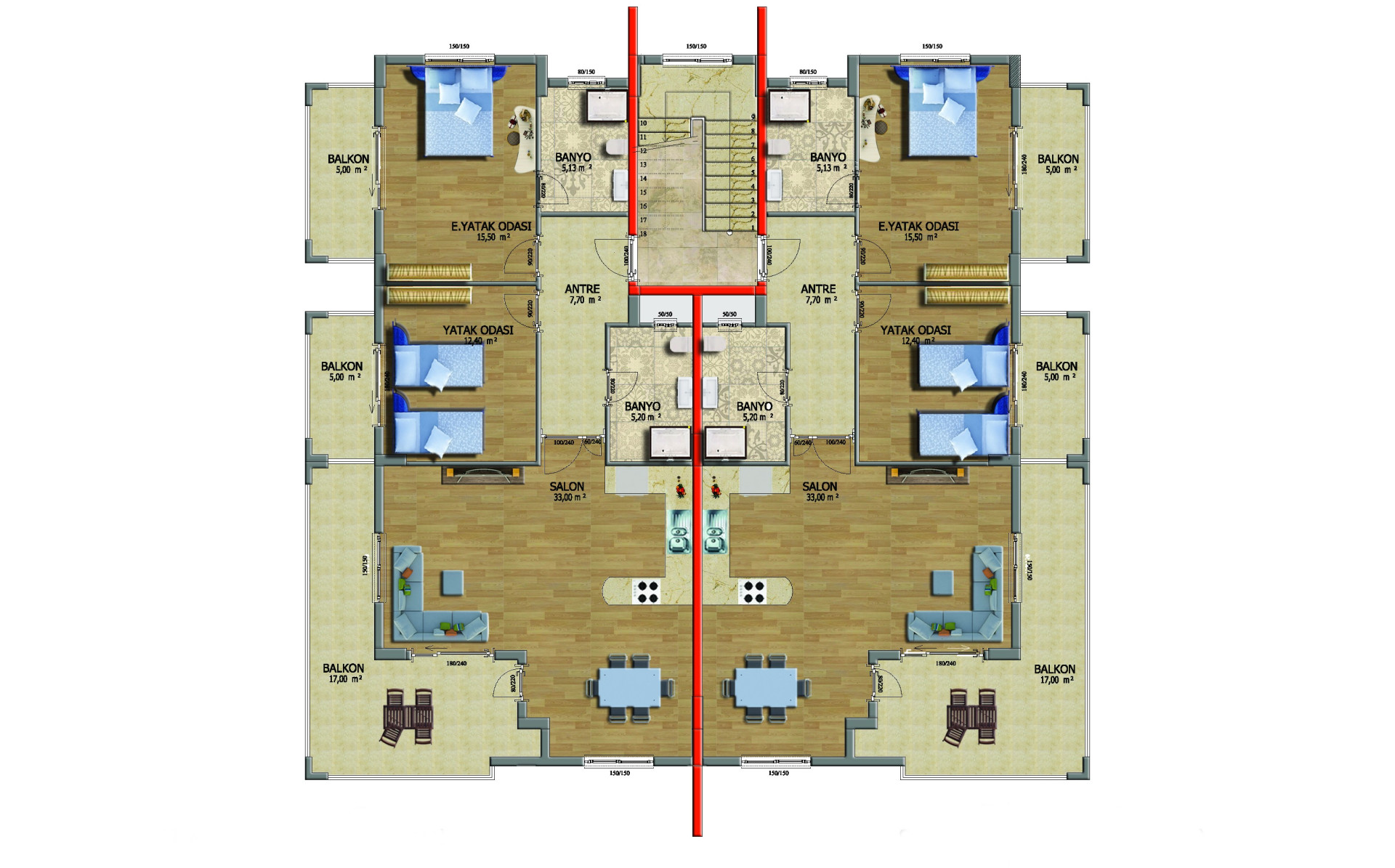 Apartments for Sale in Alanya Avsallar with Smart Home Technology - 13714