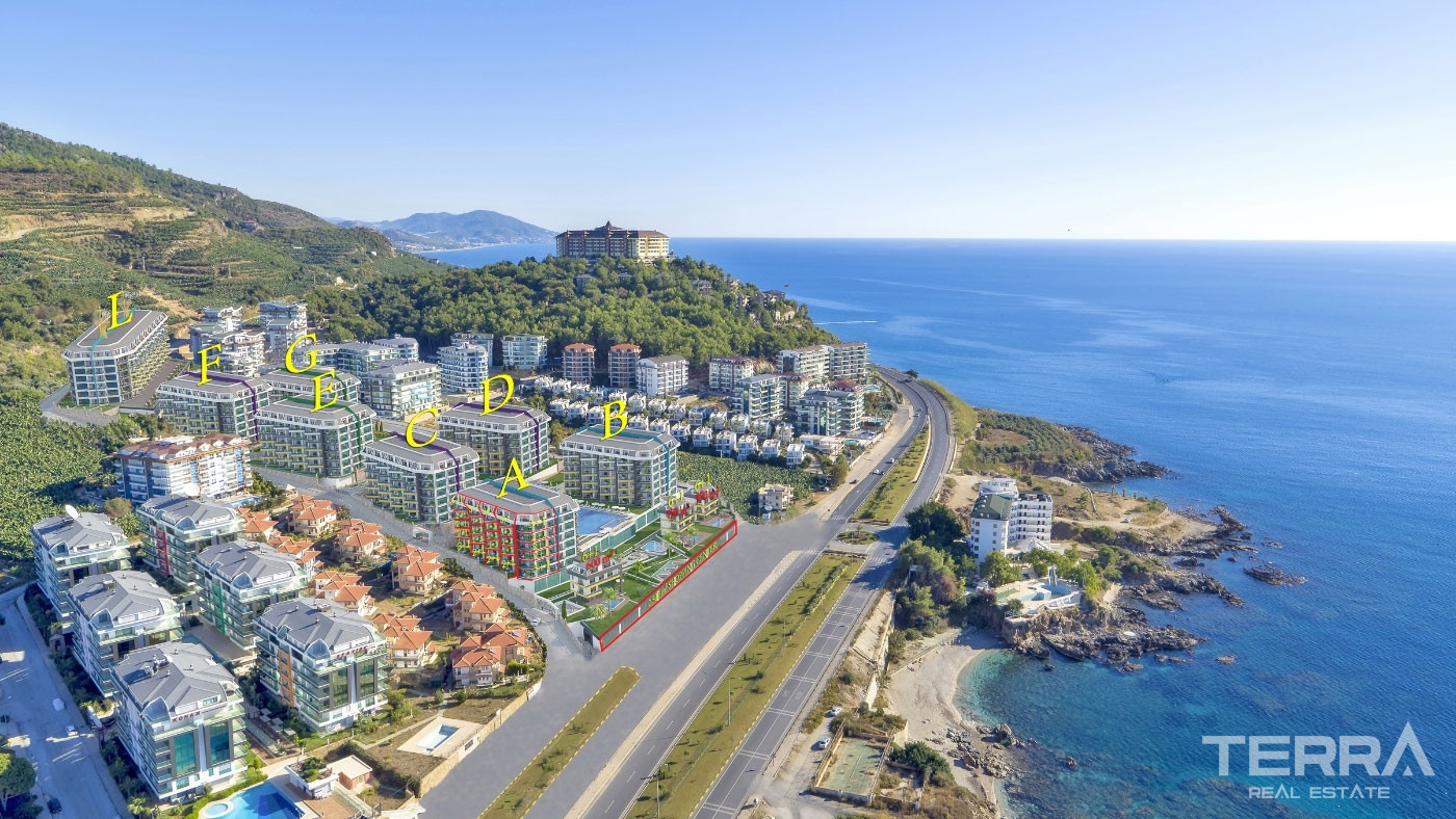 Luxury Sea-front Apartments for Sale in Alanya Kargıcak - 100237