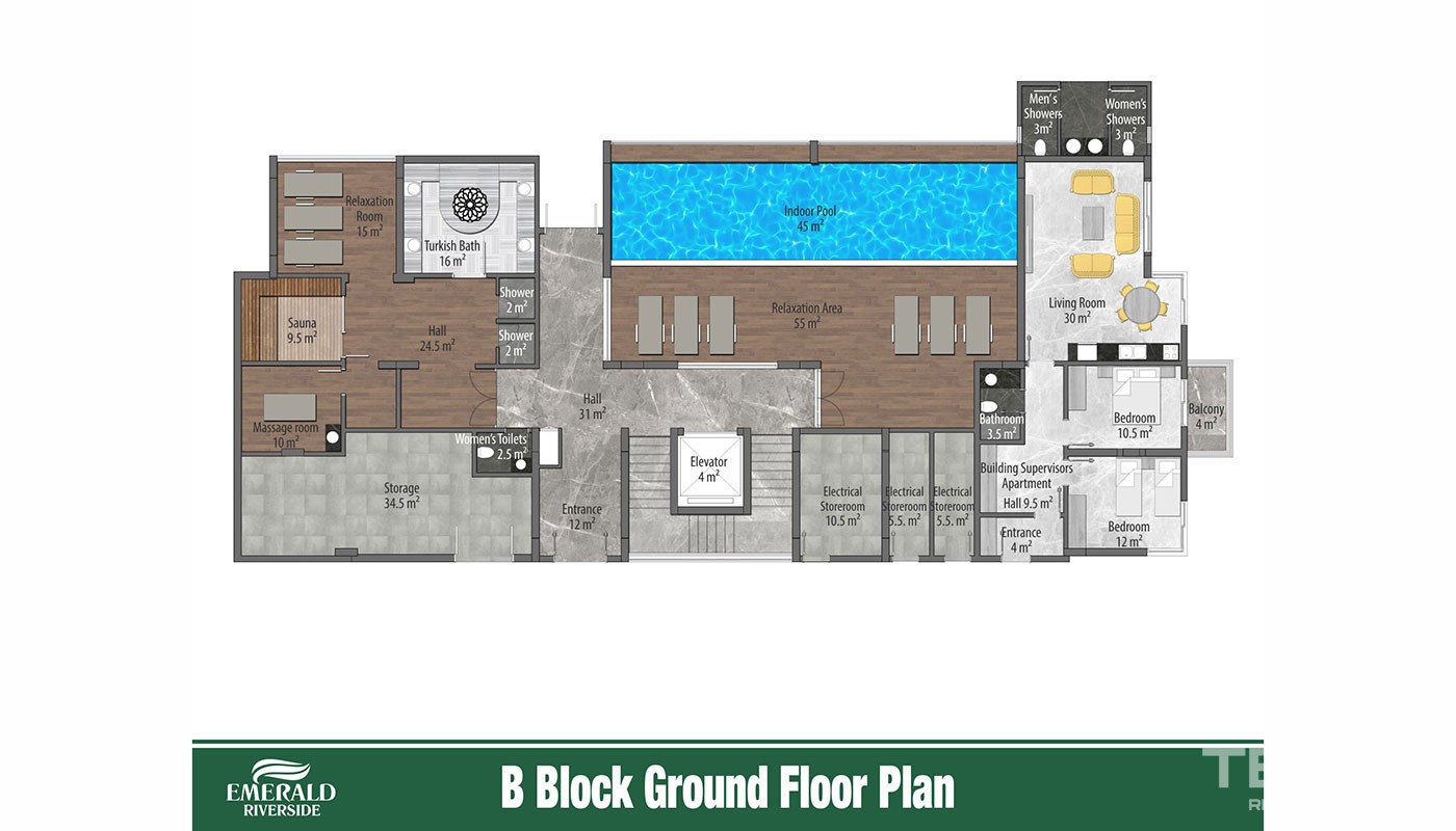 Emerald Riverside — Apartments for Sale in Alanya, Oba, Turkey - 17196