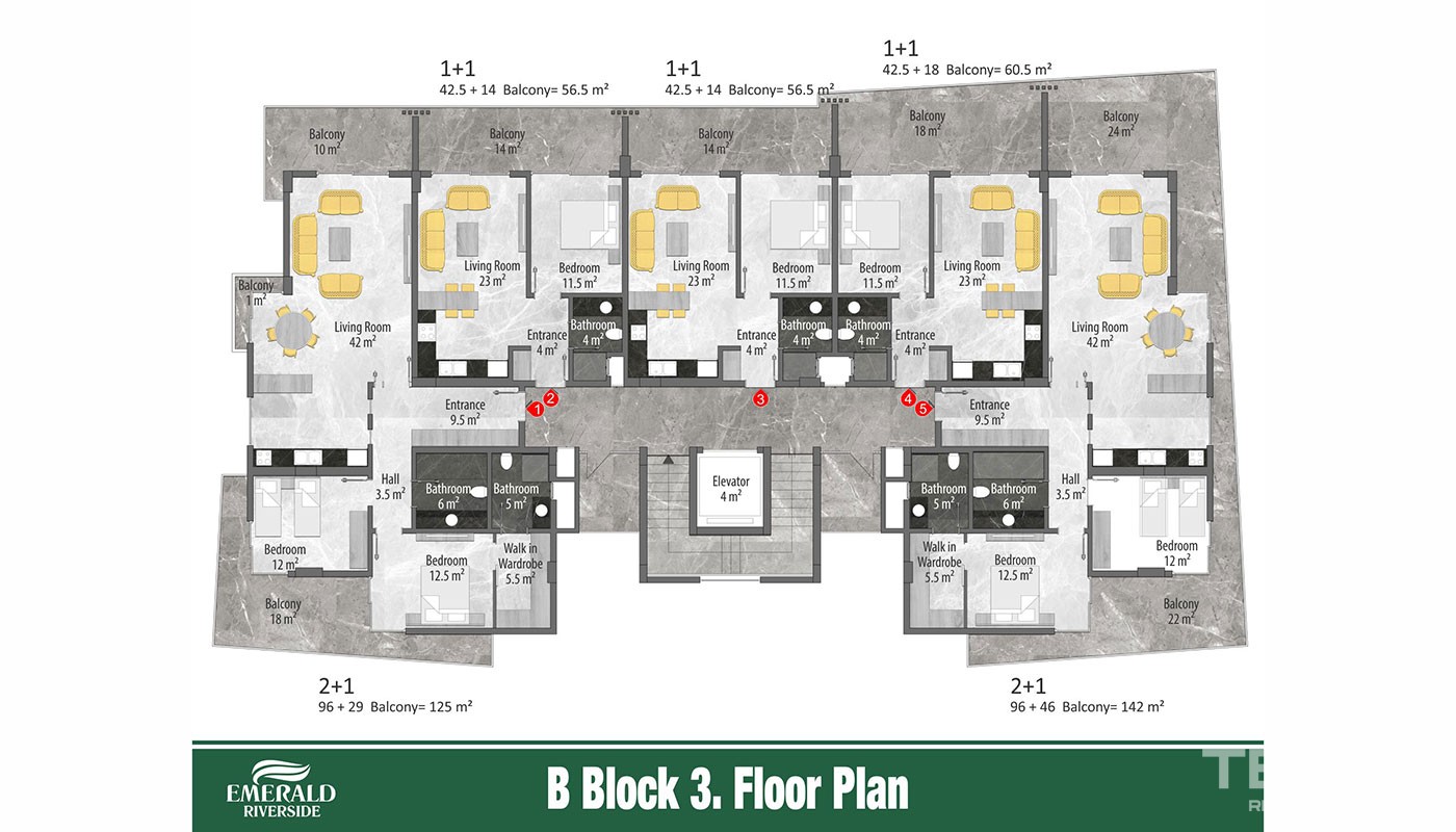 Emerald Riverside — Apartments for Sale in Alanya, Oba, Turkey - 17198