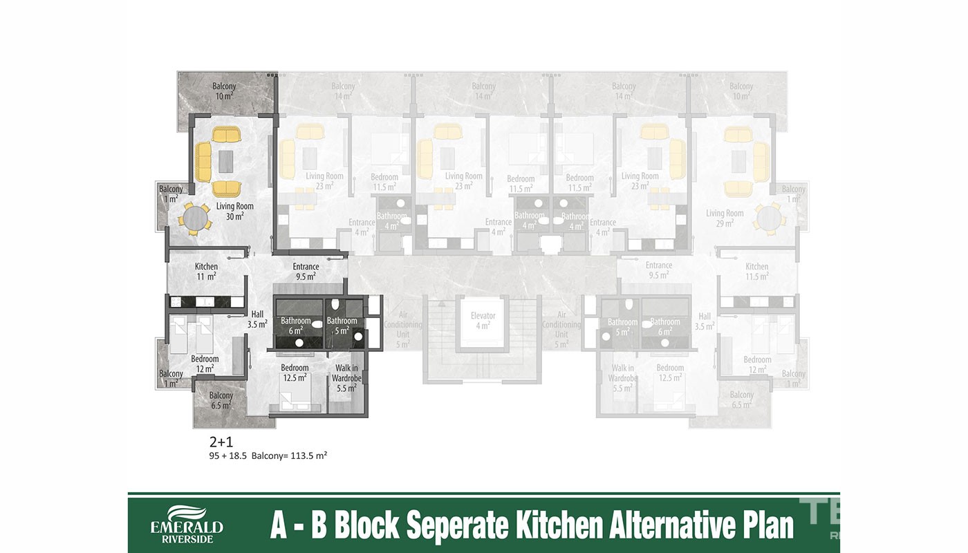 Emerald Riverside — Apartments for Sale in Alanya, Oba, Turkey - 17202