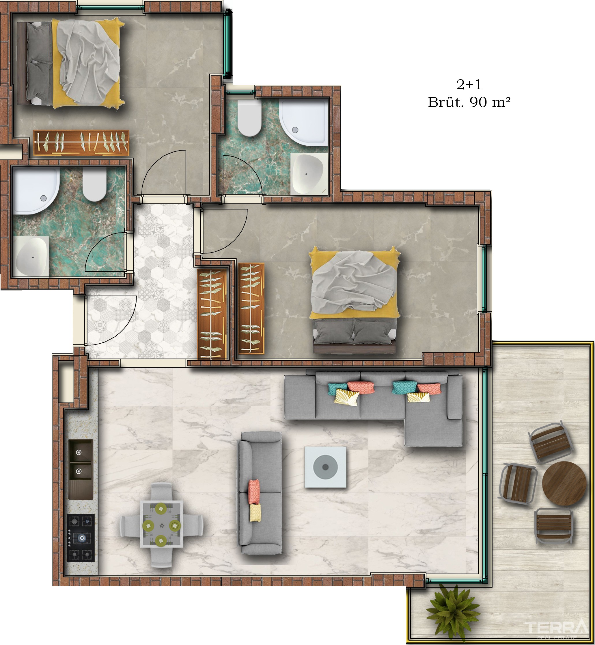 Sea-front Apartments for Sale in Alanya Mahmutlar - 17641
