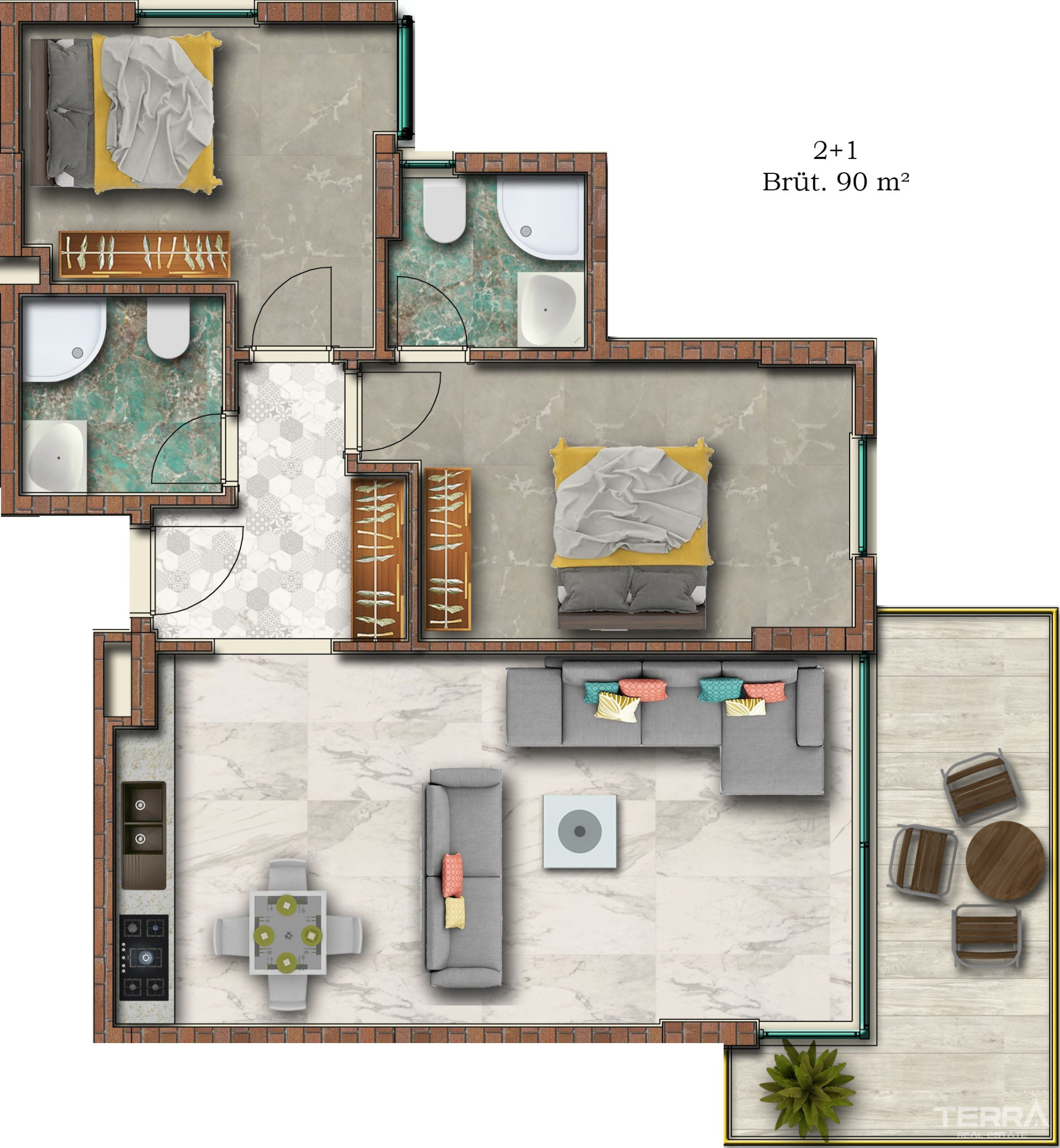 Sea-front Apartments for Sale in Alanya Mahmutlar - 17641