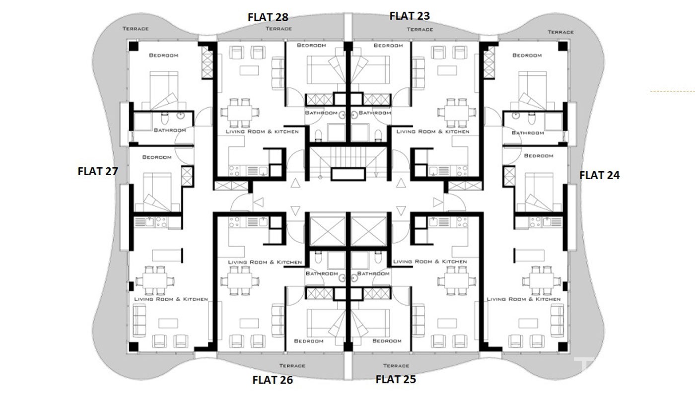 Apartamenty z widokiem na morze na sprzedaż w centrum Kyrenii - 22171